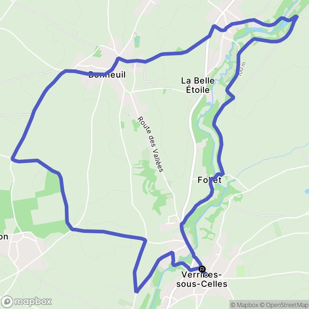 Celles-sur-Belle : carte du parcours de randonnée - France