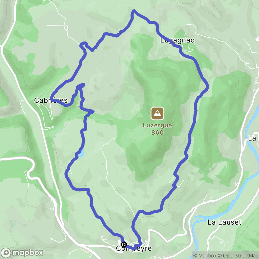 Compeyre : carte du parcours de randonnée - France