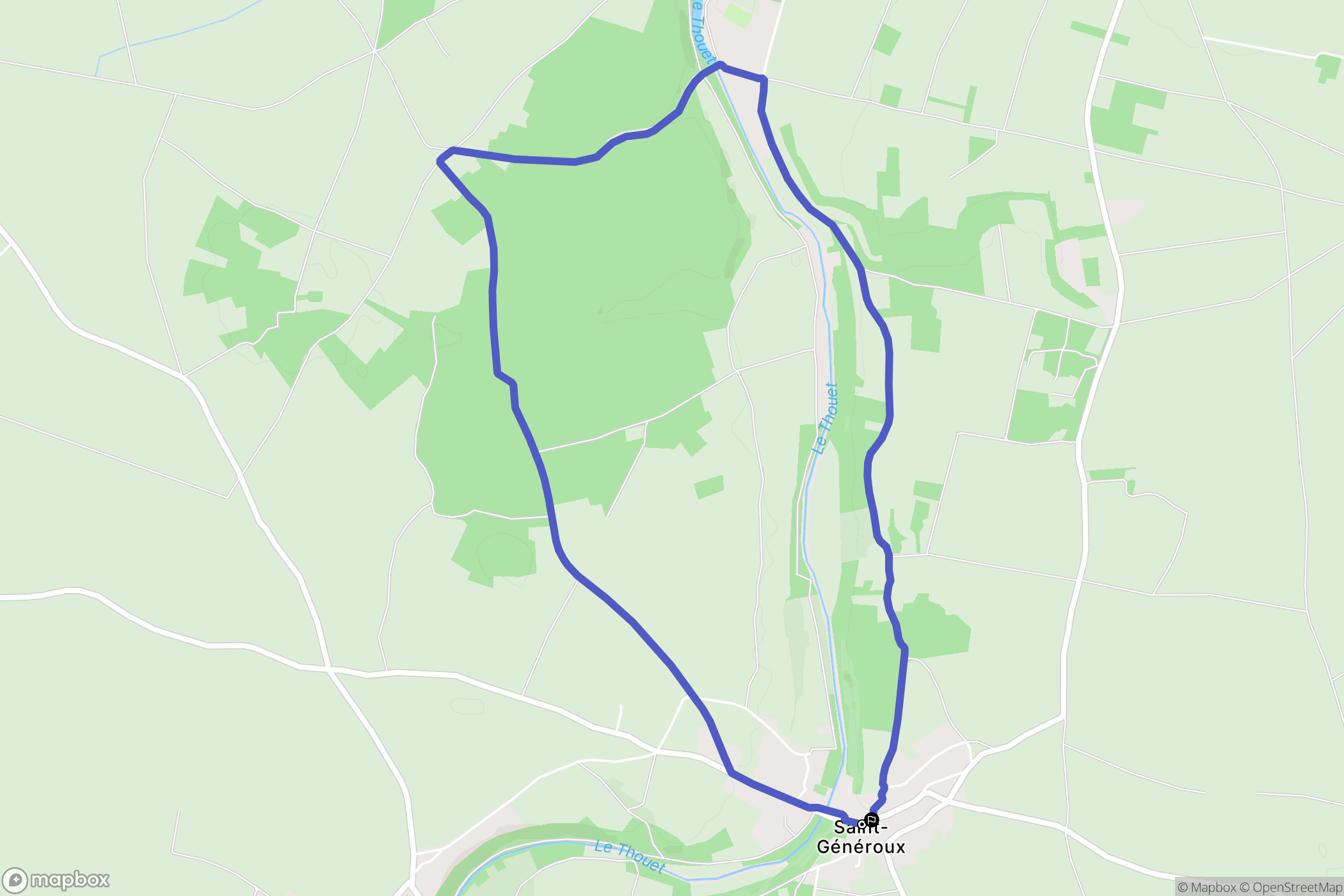 Saint-Généroux : carte du parcours de randonnée - France