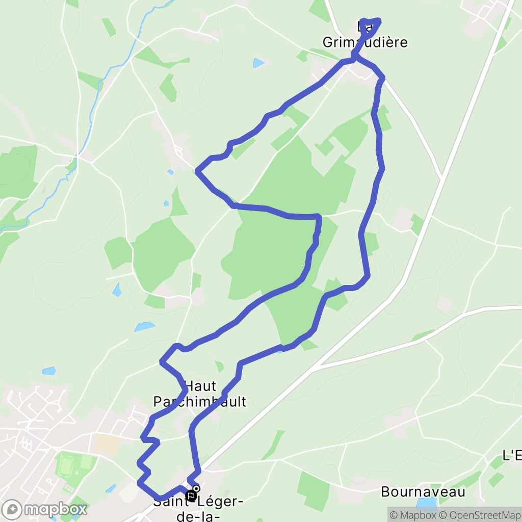 Melle : carte du parcours de randonnée - France