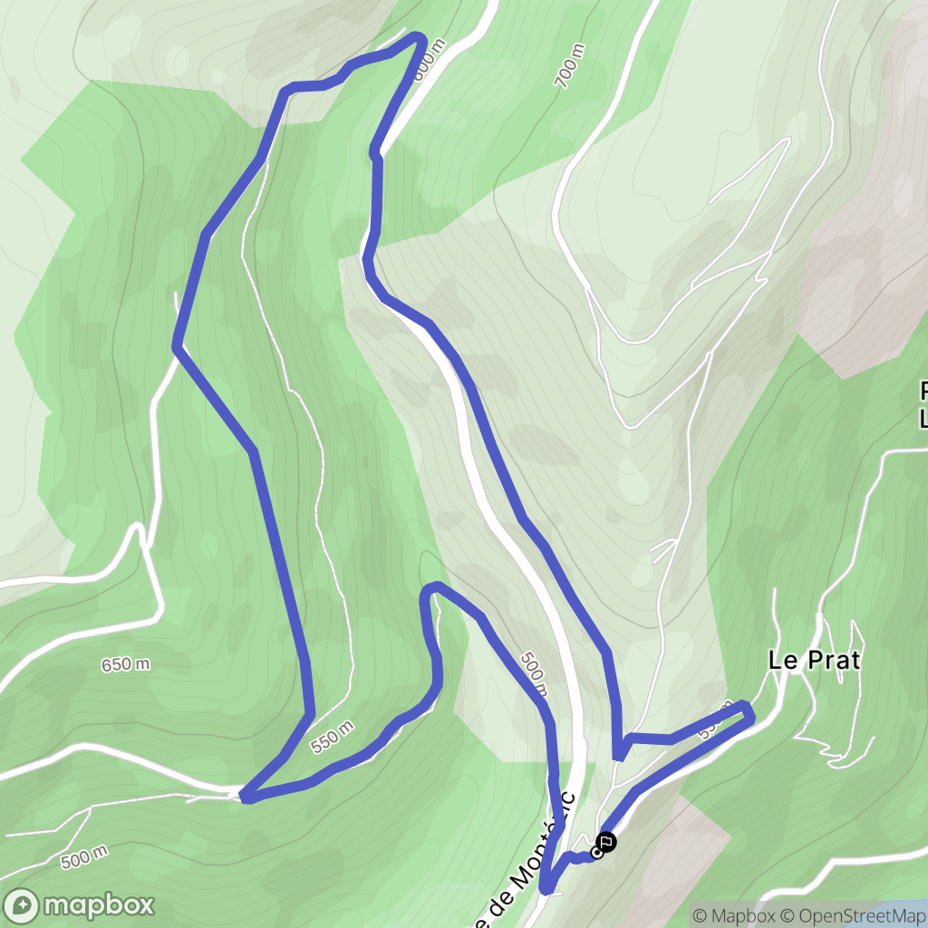 Lacroix-Barrez : carte du parcours de randonnée - France