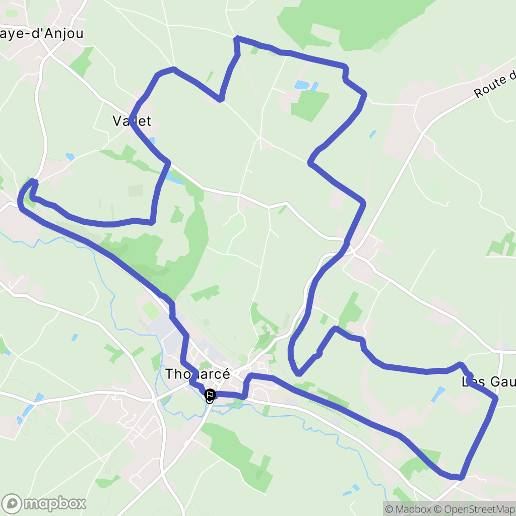 Bellevigne-en-Layon : carte du parcours de randonnée - France