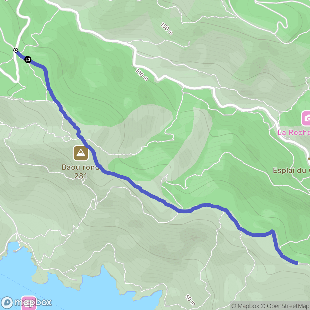 Les Baumettes : carte du parcours de randonnée - France
