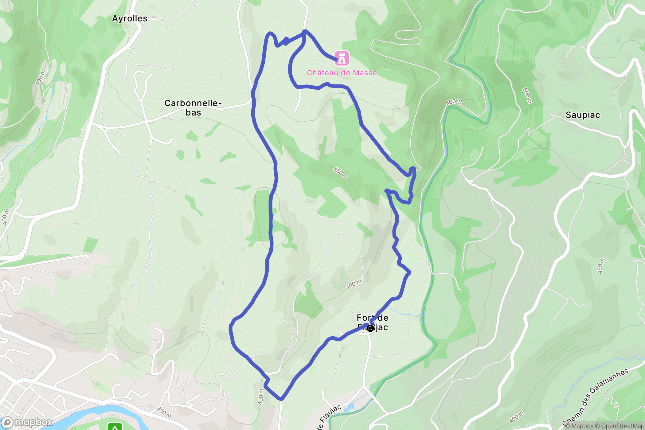 Espalion : carte du parcours de randonnée - France