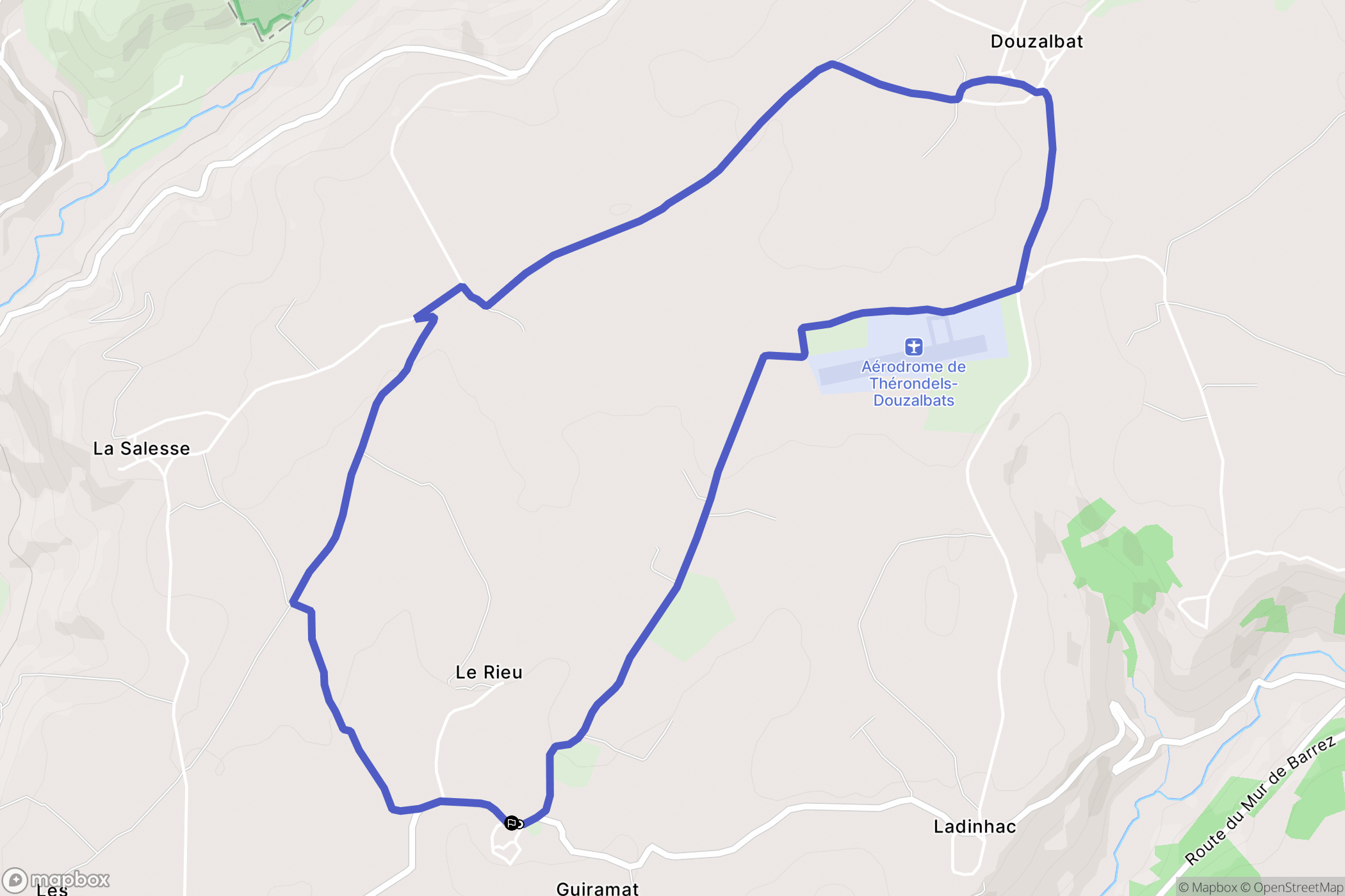 Thérondels : carte du parcours de randonnée - France
