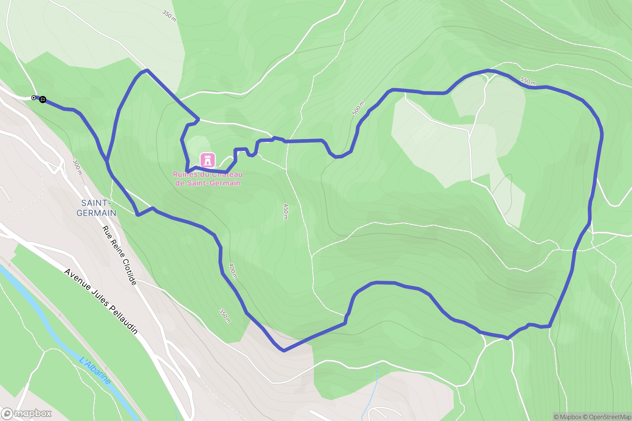 Ambérieu-en-Bugey : carte du parcours de randonnée - France