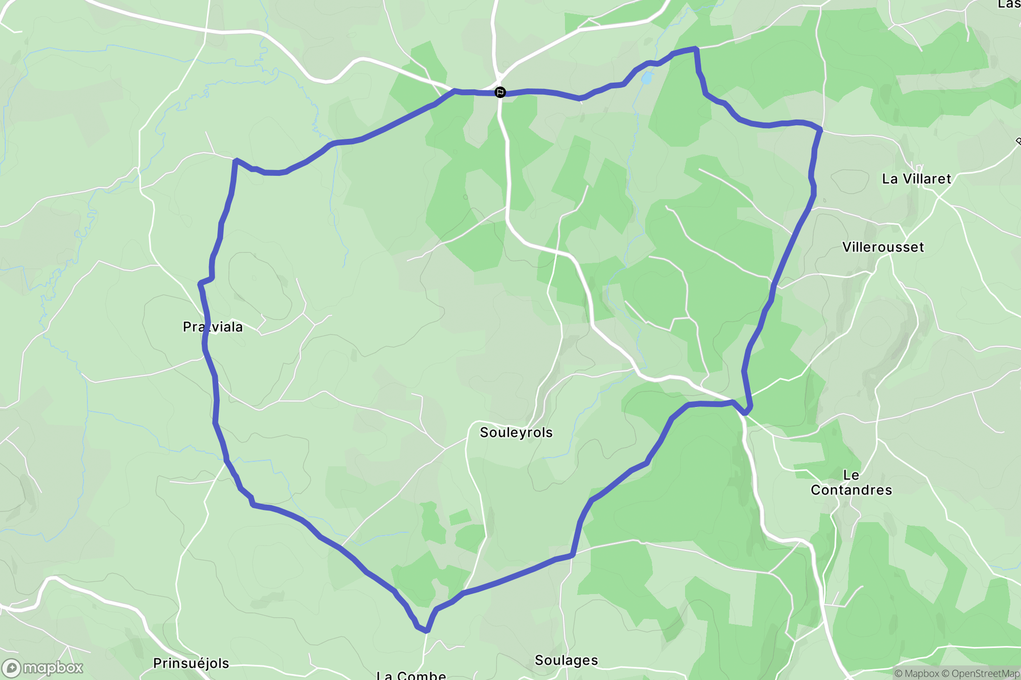 Peyre en Aubrac : carte du parcours de randonnée - France