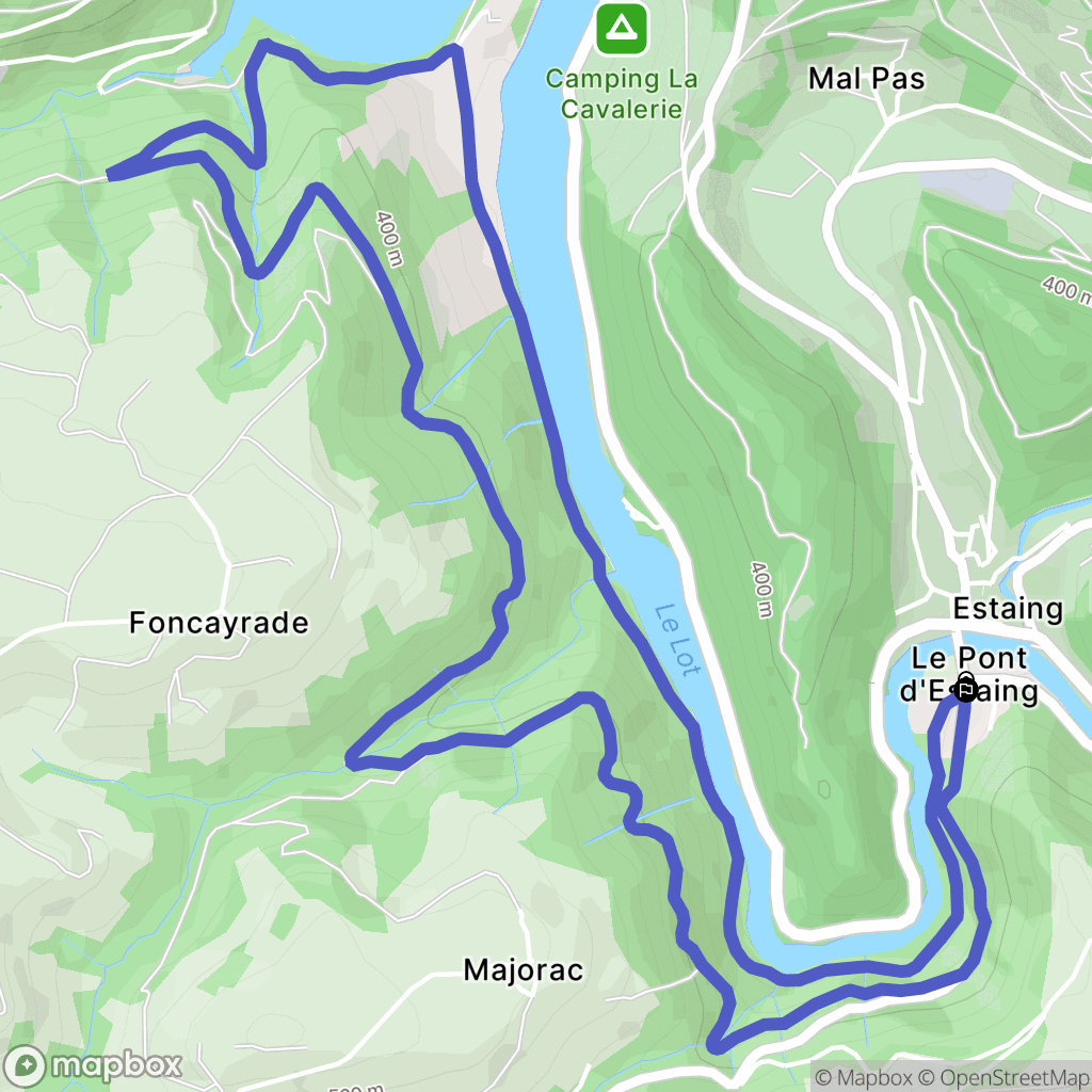 Sébrazac : carte du parcours de randonnée - France