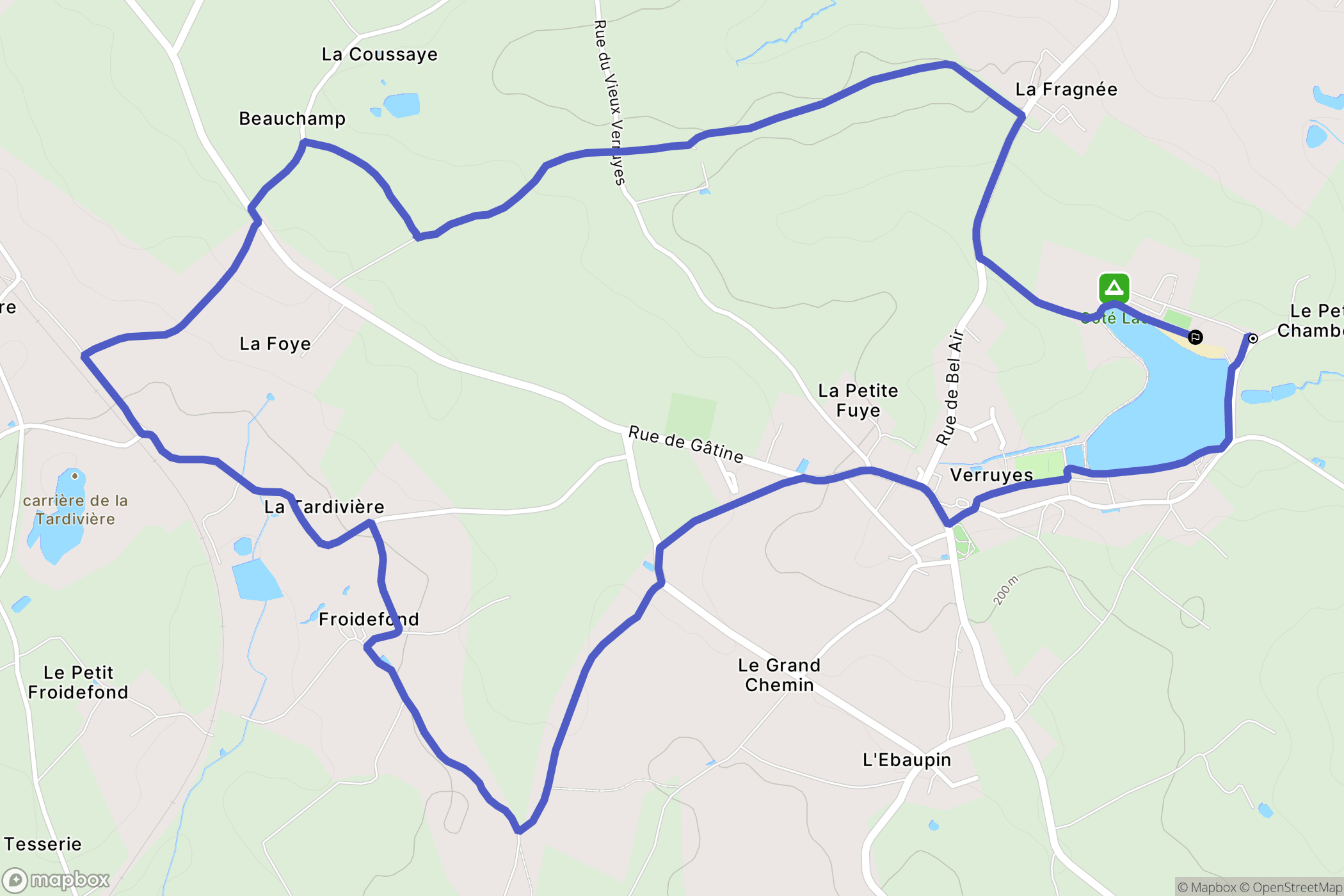 Verruyes : carte du parcours de randonnée - France