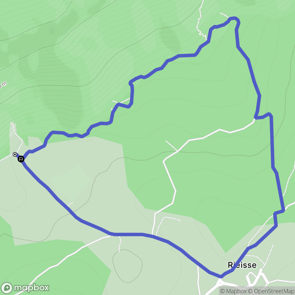 Rieisse : carte du parcours de randonnée - France