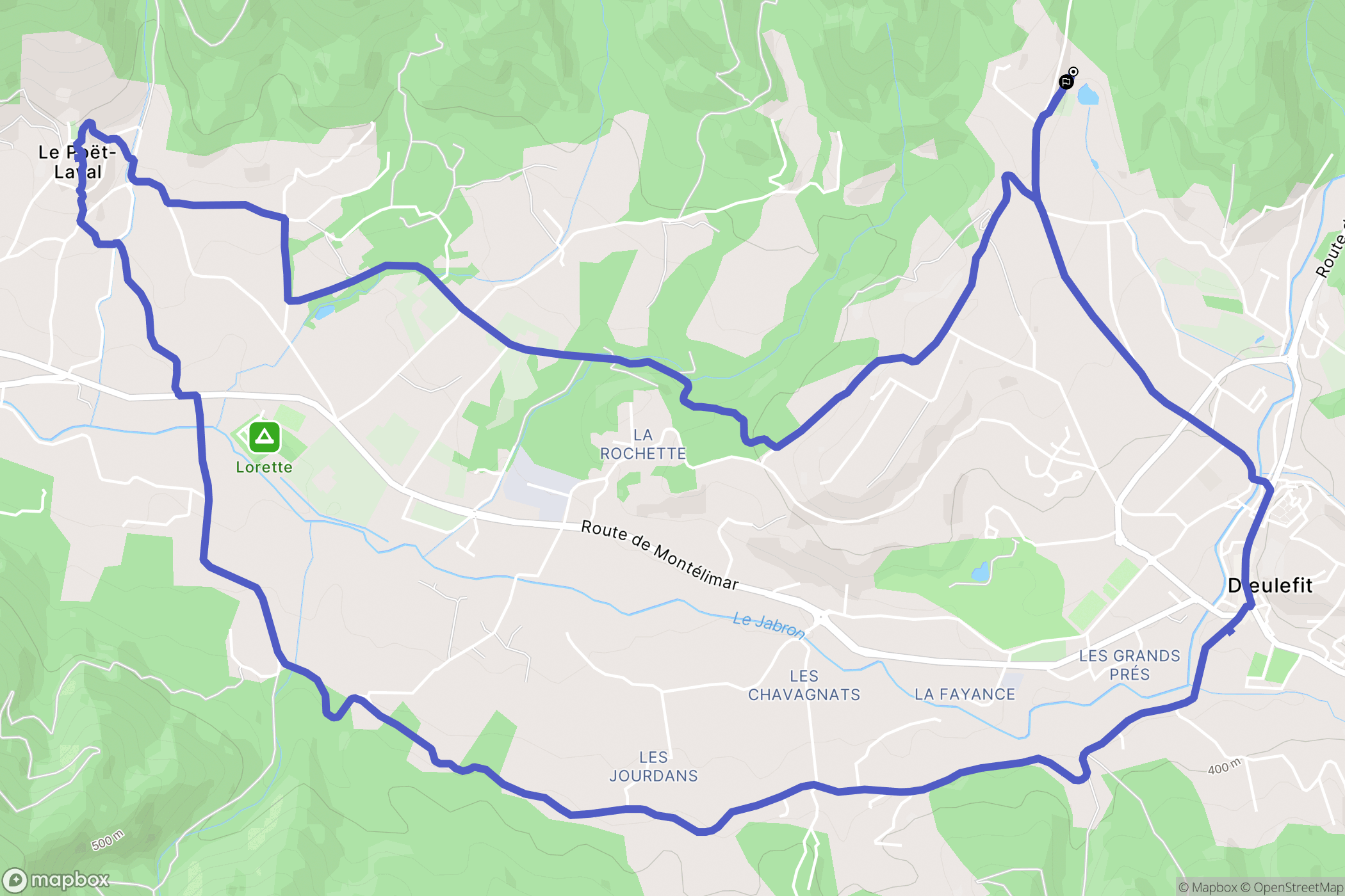 Dieulefit : carte du parcours de randonnée - France