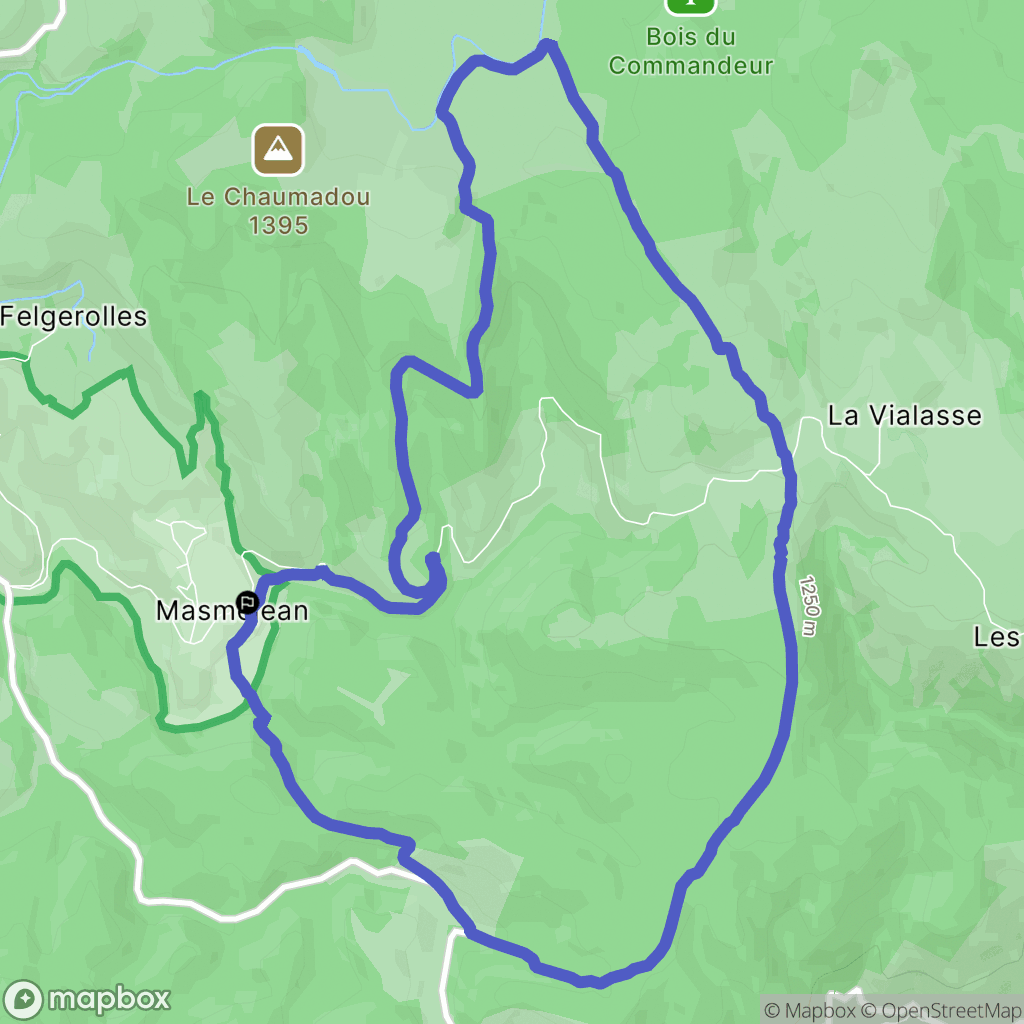 Pont-de-Montvert-Sud-Mont-Lozère : carte du parcours de randonnée - France