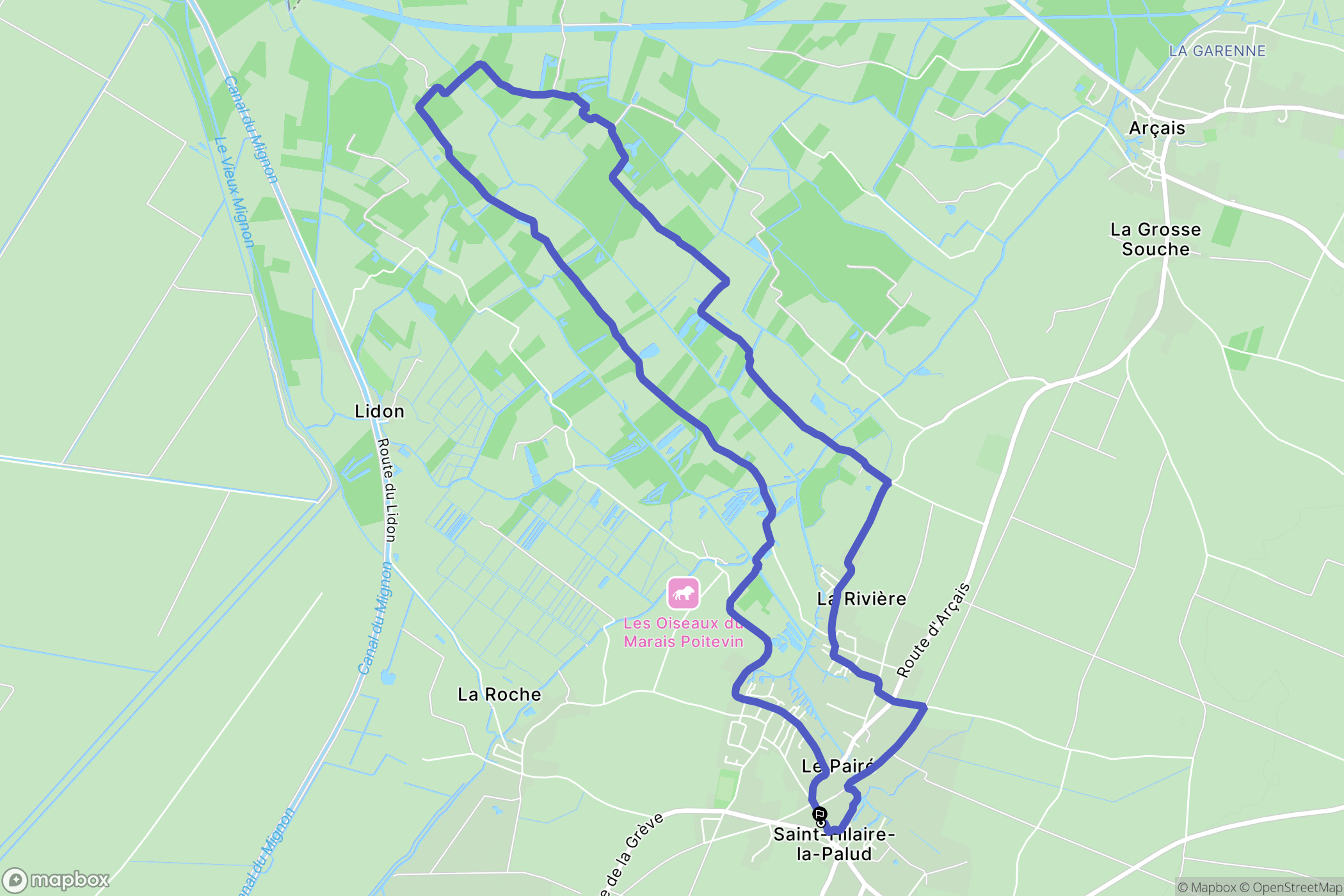 Saint-Hilaire-la-Palud : carte du parcours de randonnée - France