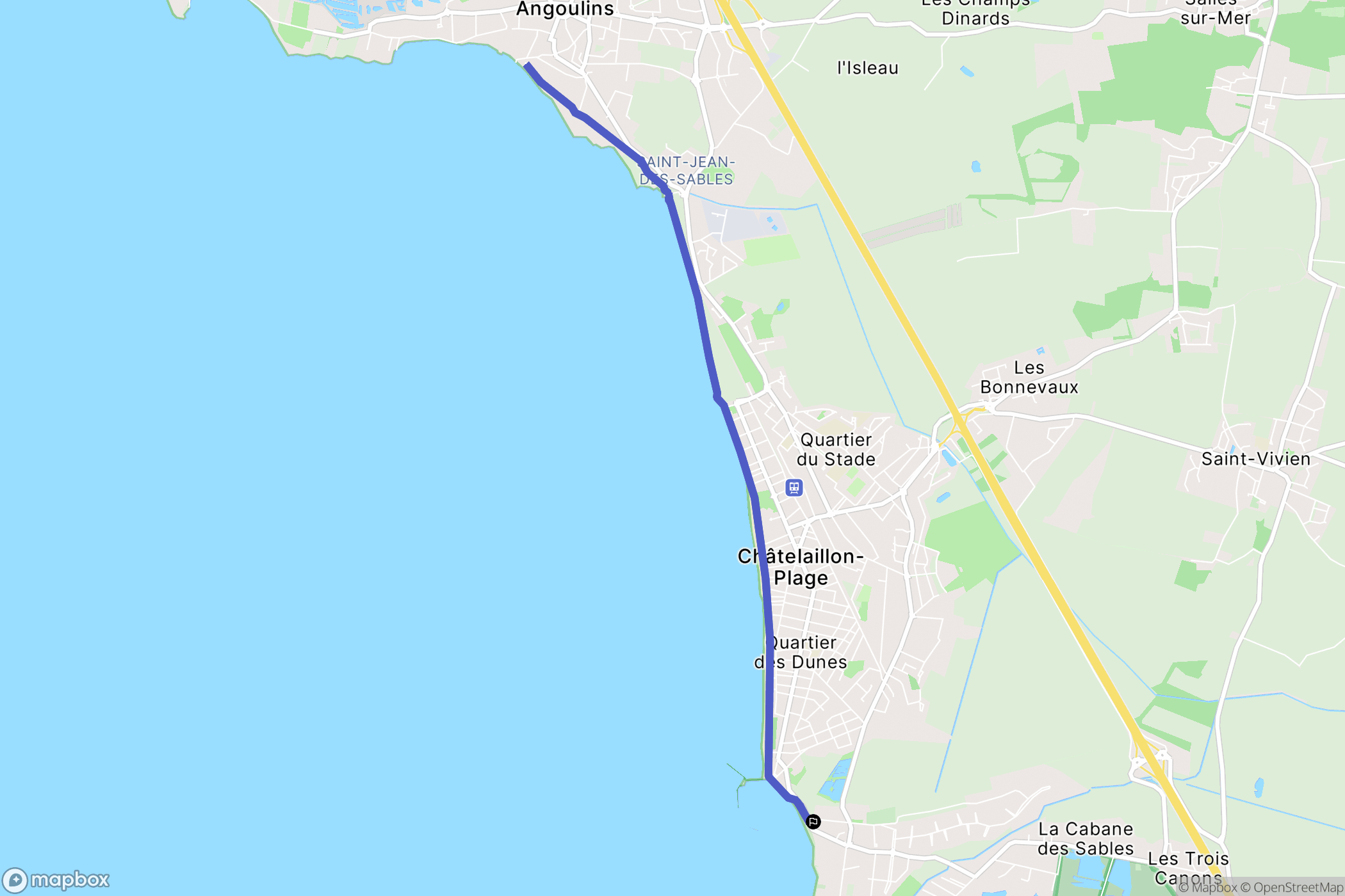Châtelaillon-Plage : carte du parcours de randonnée - France