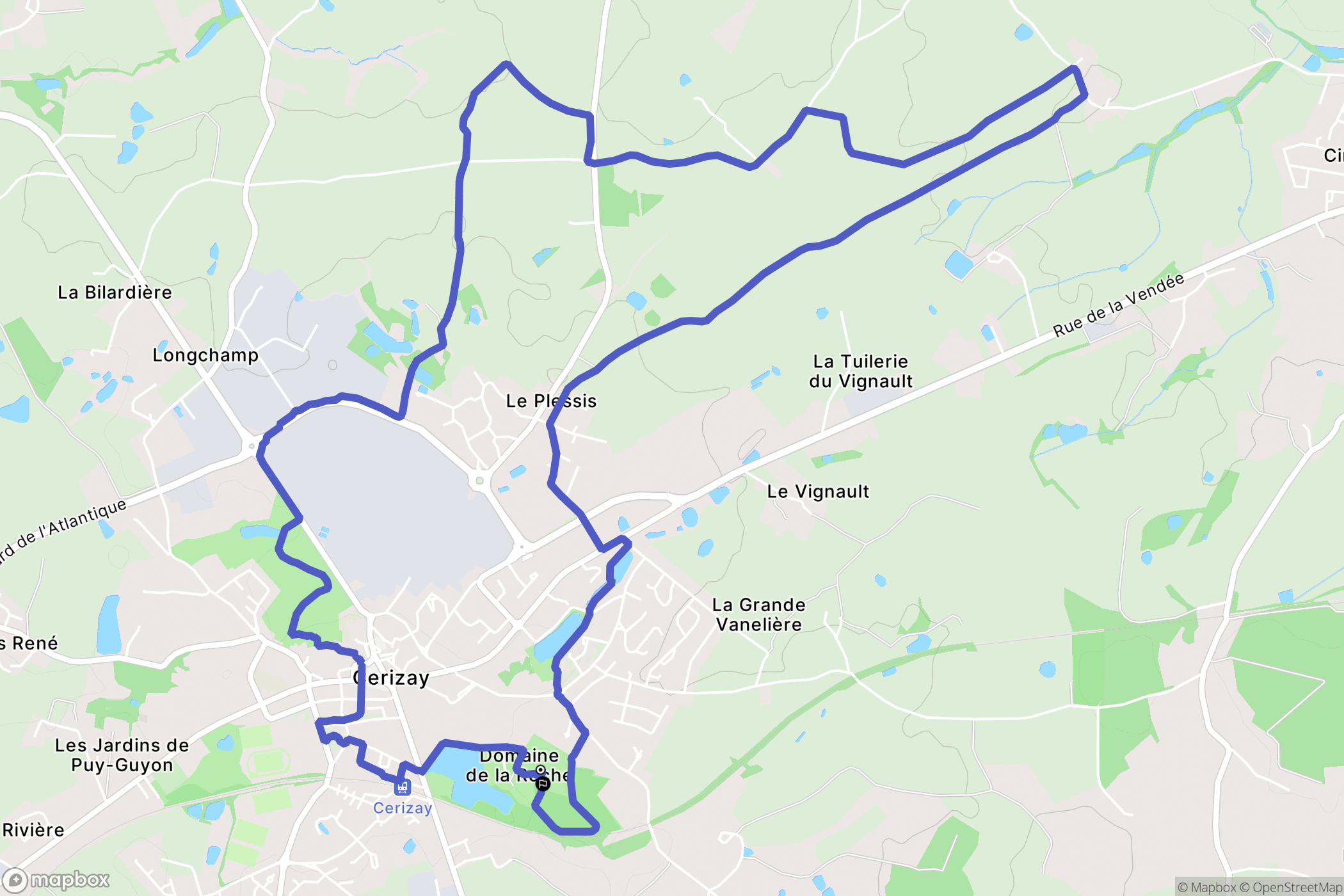 Cerizay : carte du parcours de randonnée - France