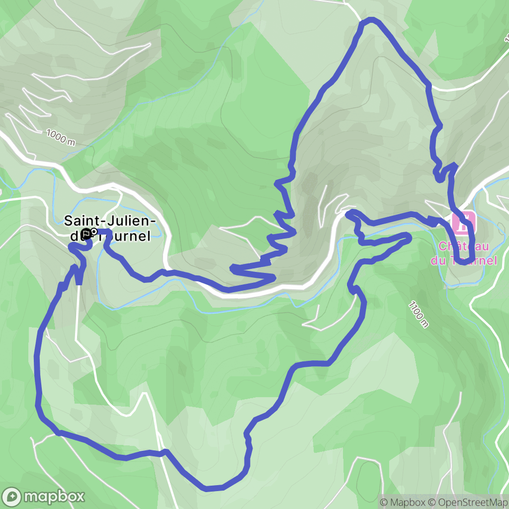 Saint-Julien-du-Tournel : carte du parcours de randonnée - France