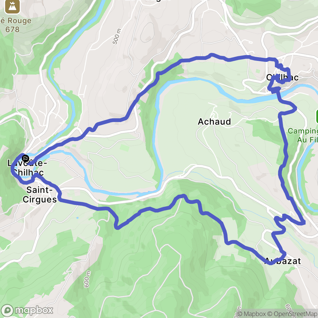 Lavoûte-Chilhac : carte du parcours de randonnée - France