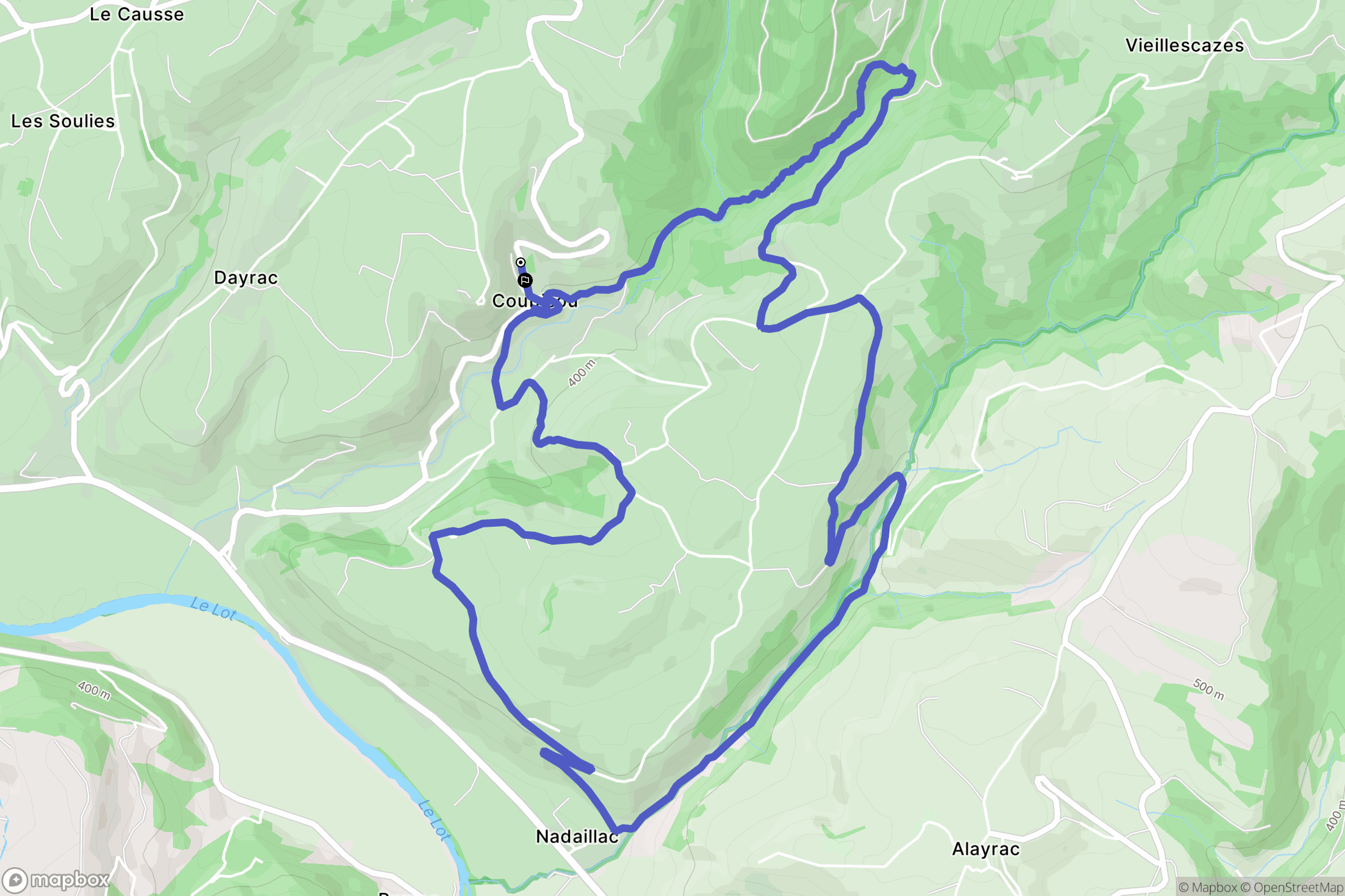 Coubisou : carte du parcours de randonnée - France