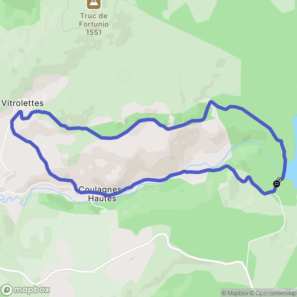 Monts-de-Randon : carte du parcours de randonnée - France