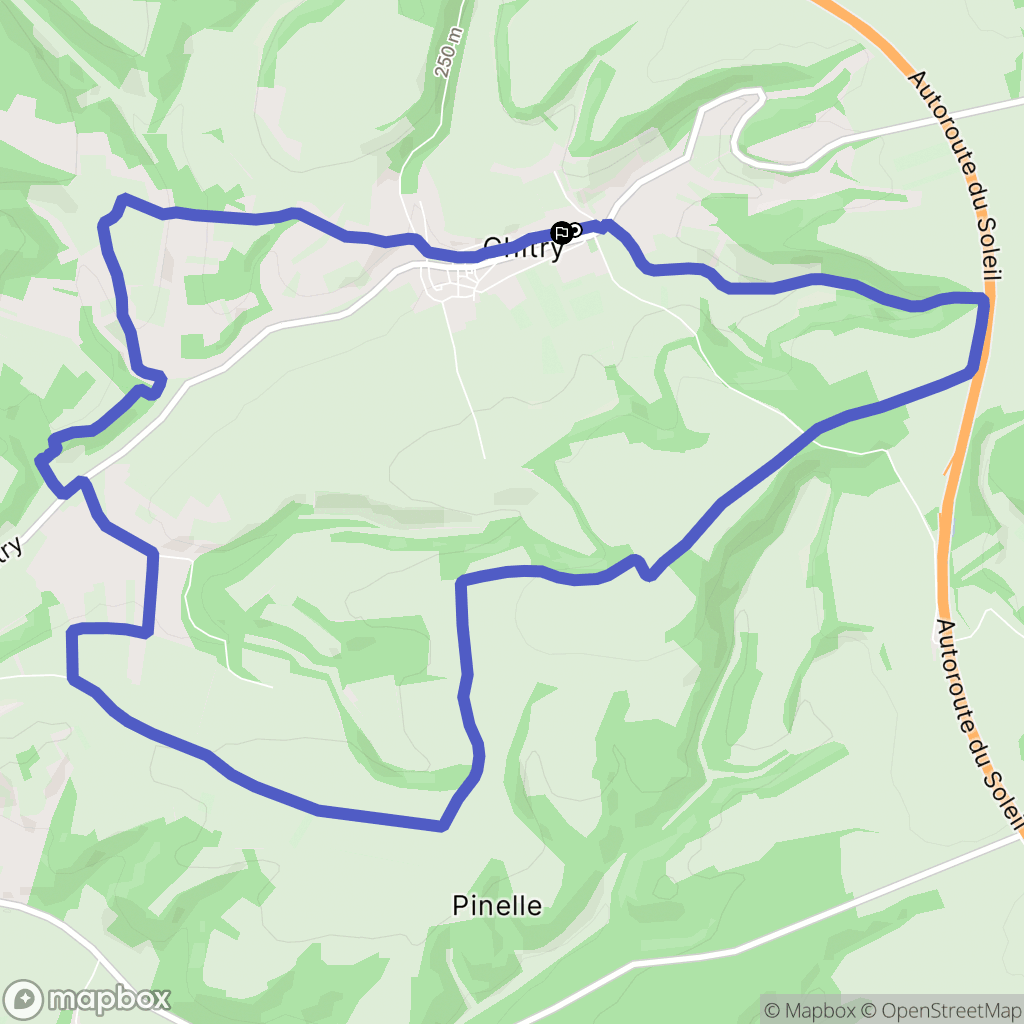 Chitry : carte du parcours de randonnée - France