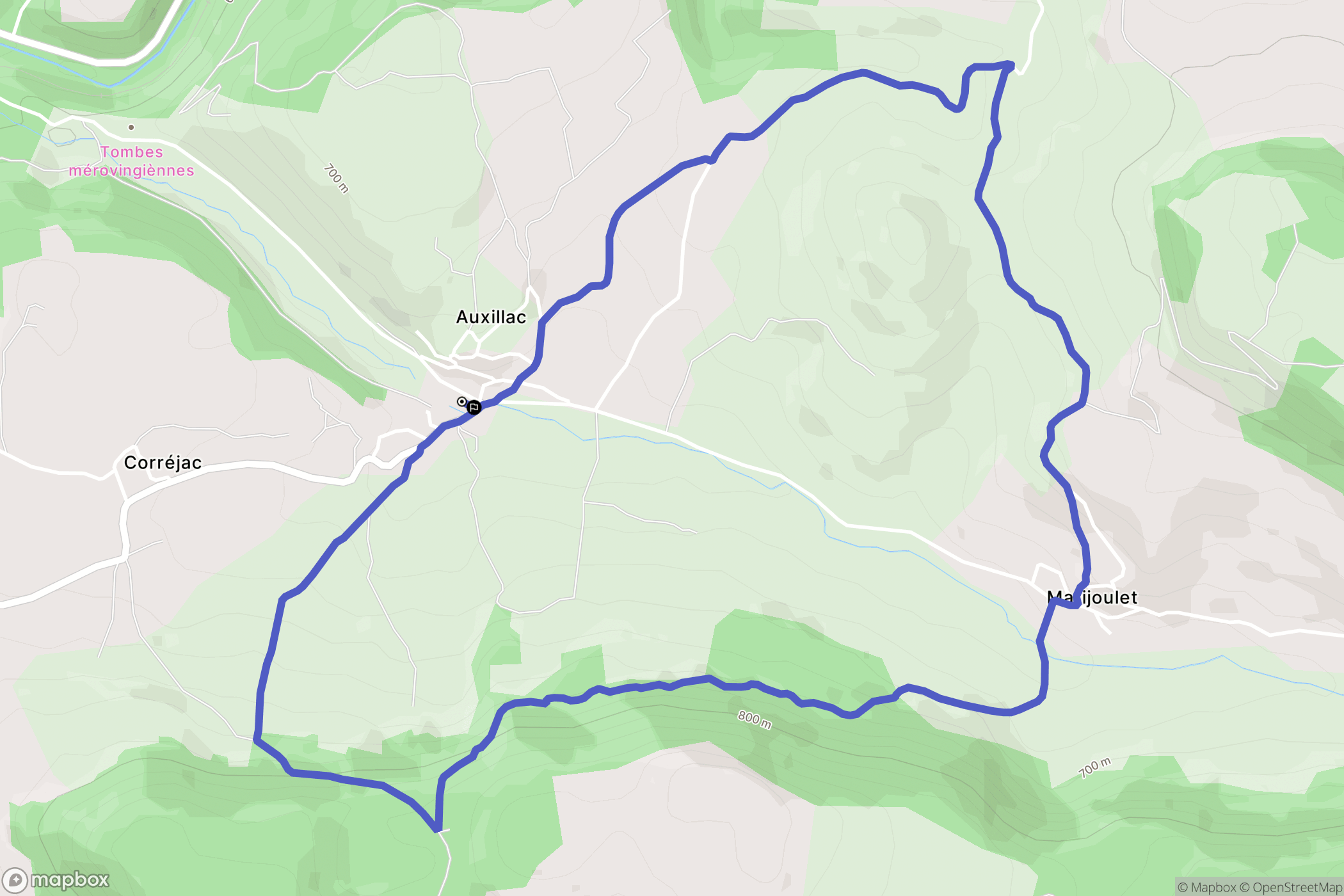 La Canourgue : carte du parcours de randonnée - France