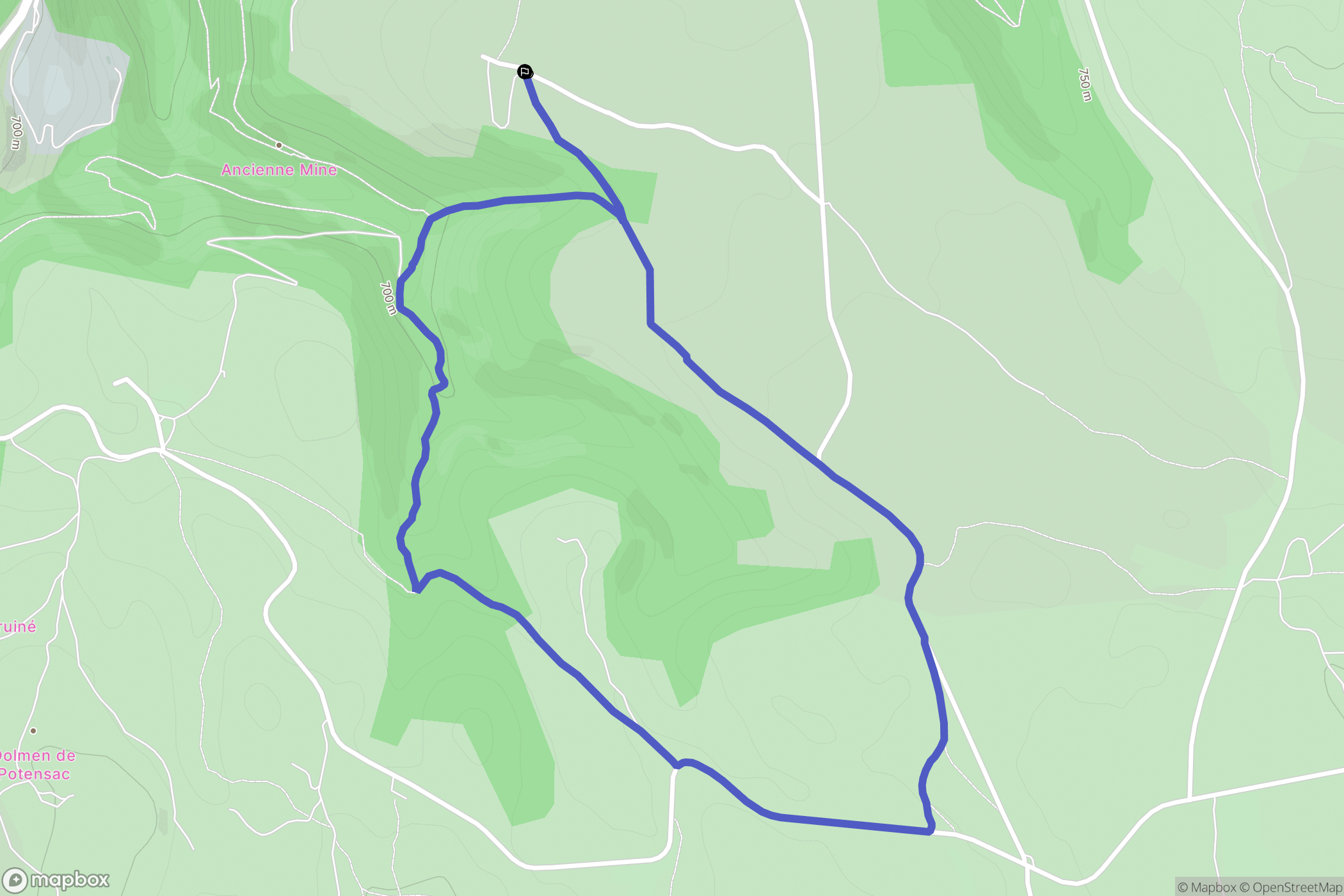 Millau : carte du parcours de randonnée - France