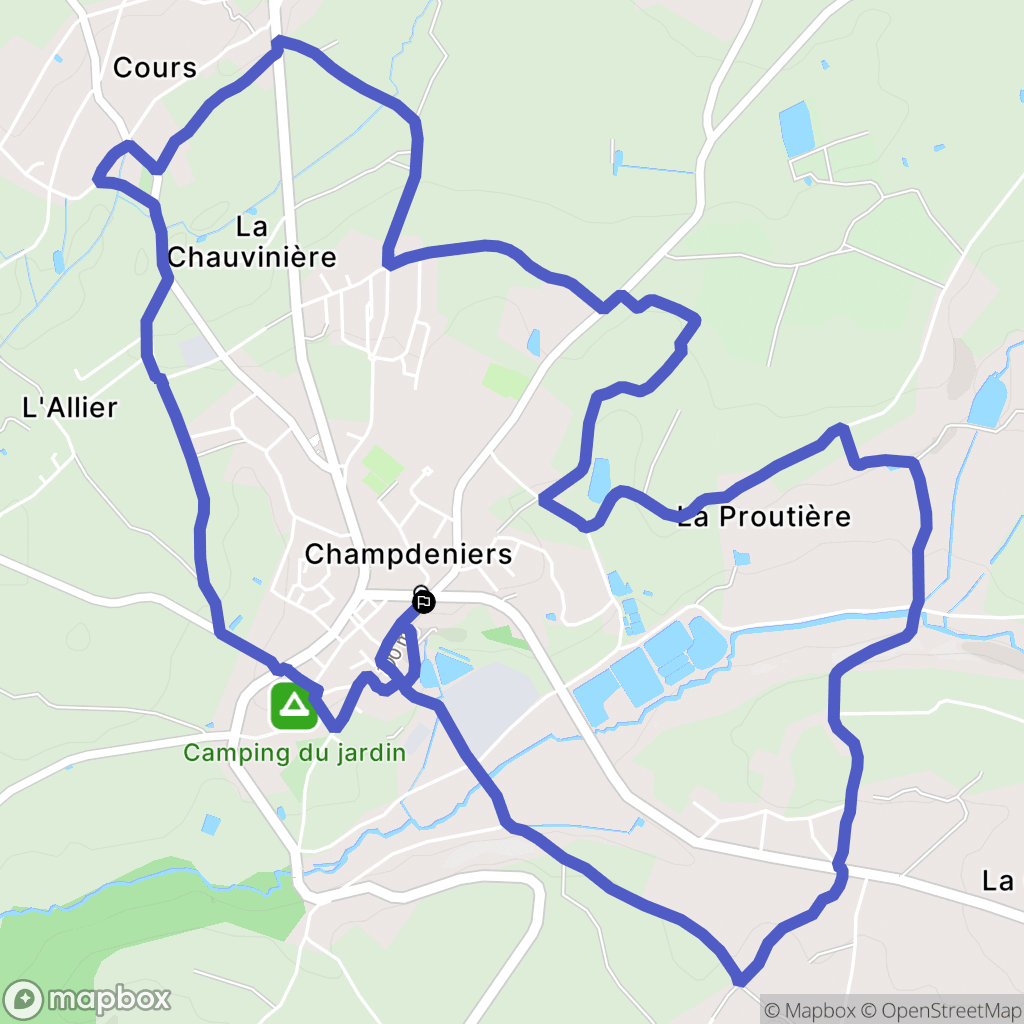 Champdeniers : carte du parcours de randonnée - France