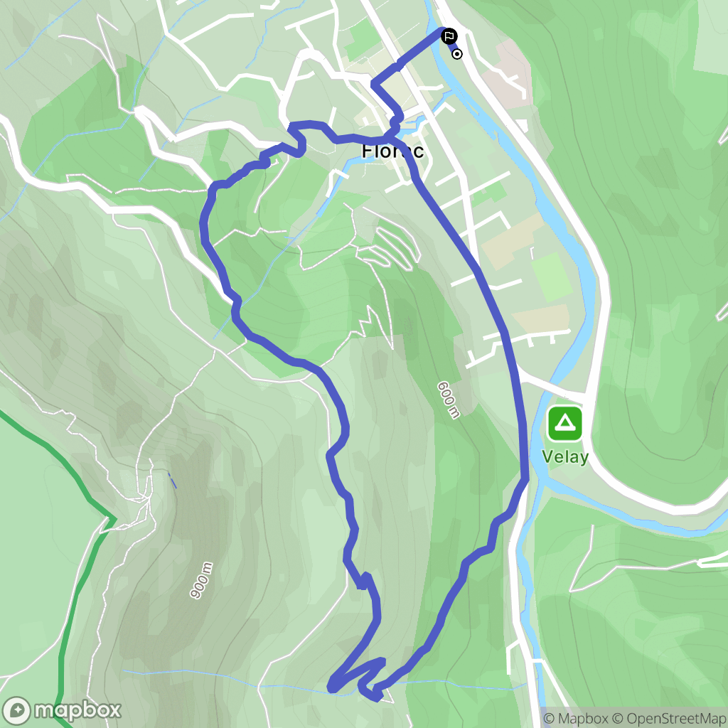 Florac-Trois-Rivières : carte du parcours de randonnée - France
