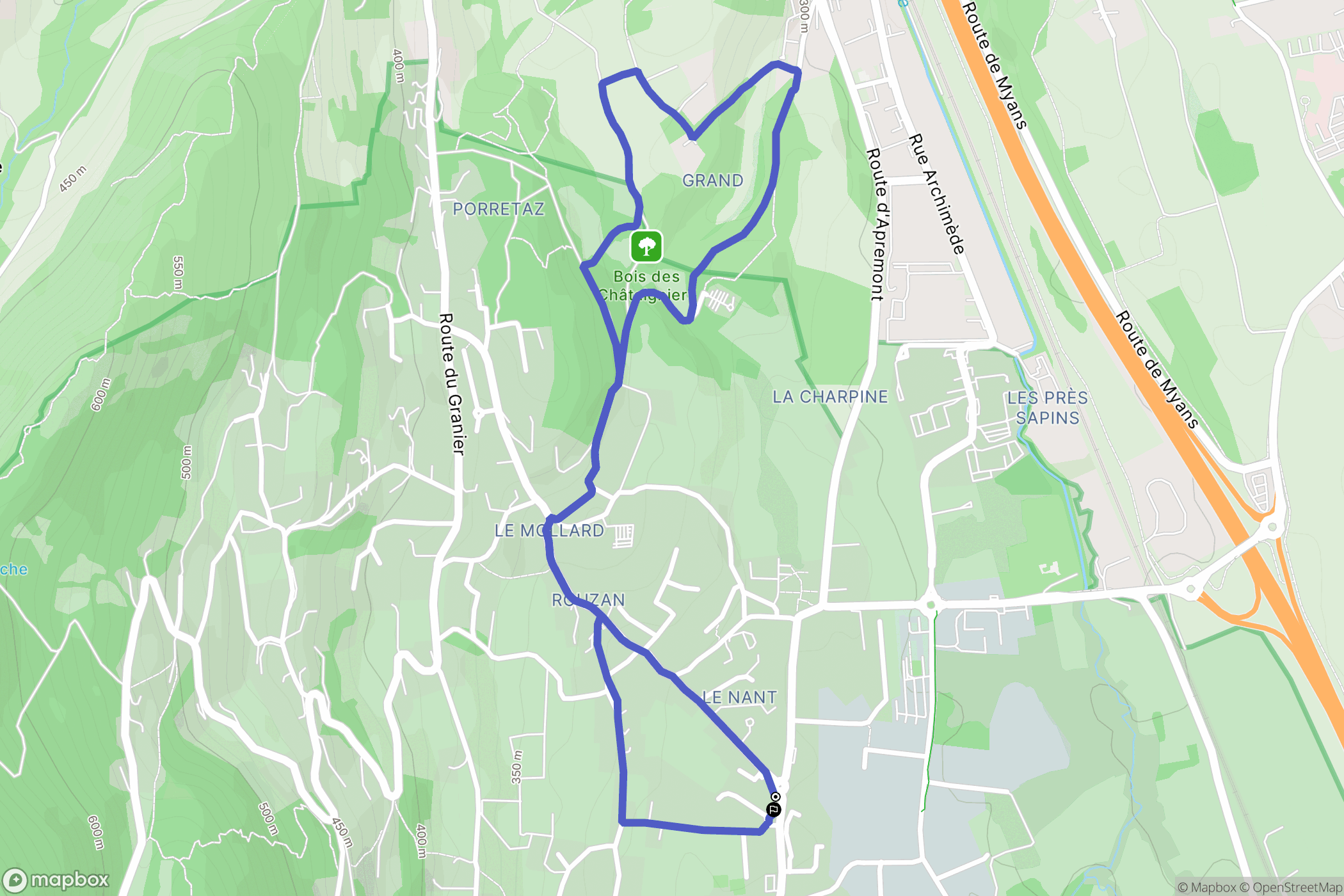 Saint-Baldoph : carte du parcours de randonnée - France