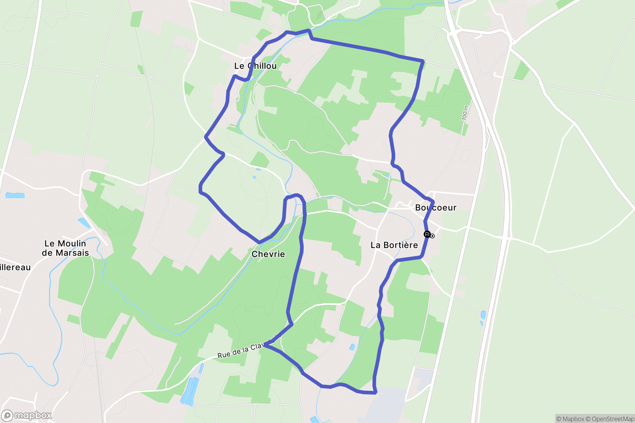 Saint-Varent : carte du parcours de randonnée - France
