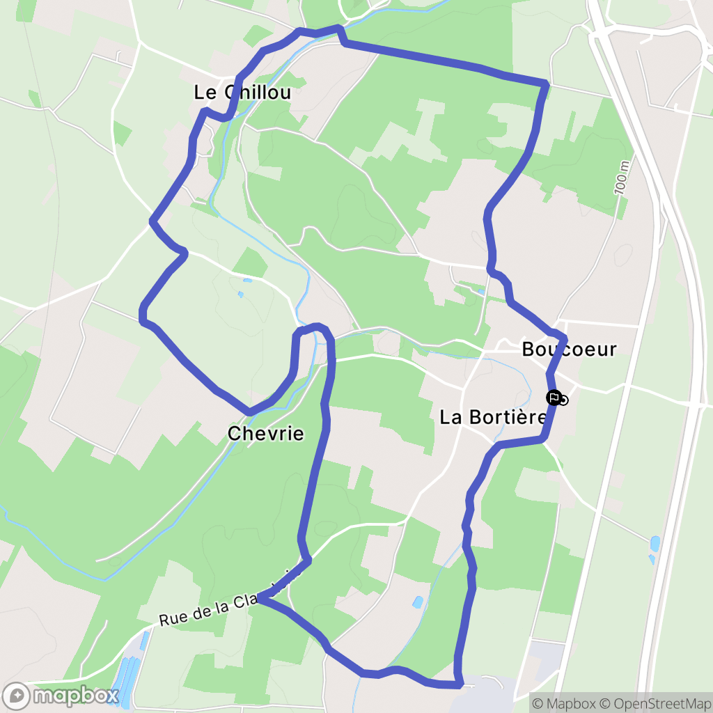 Saint-Varent : carte du parcours de randonnée - France