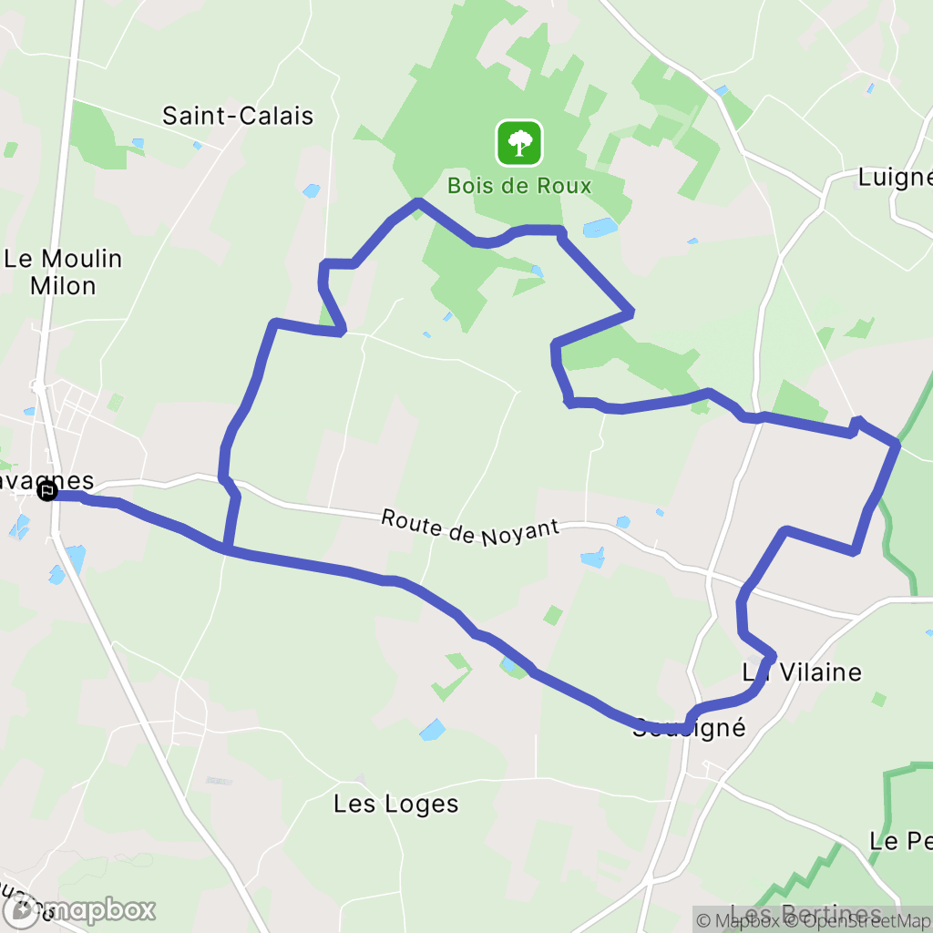 Terranjou : carte du parcours de randonnée - France