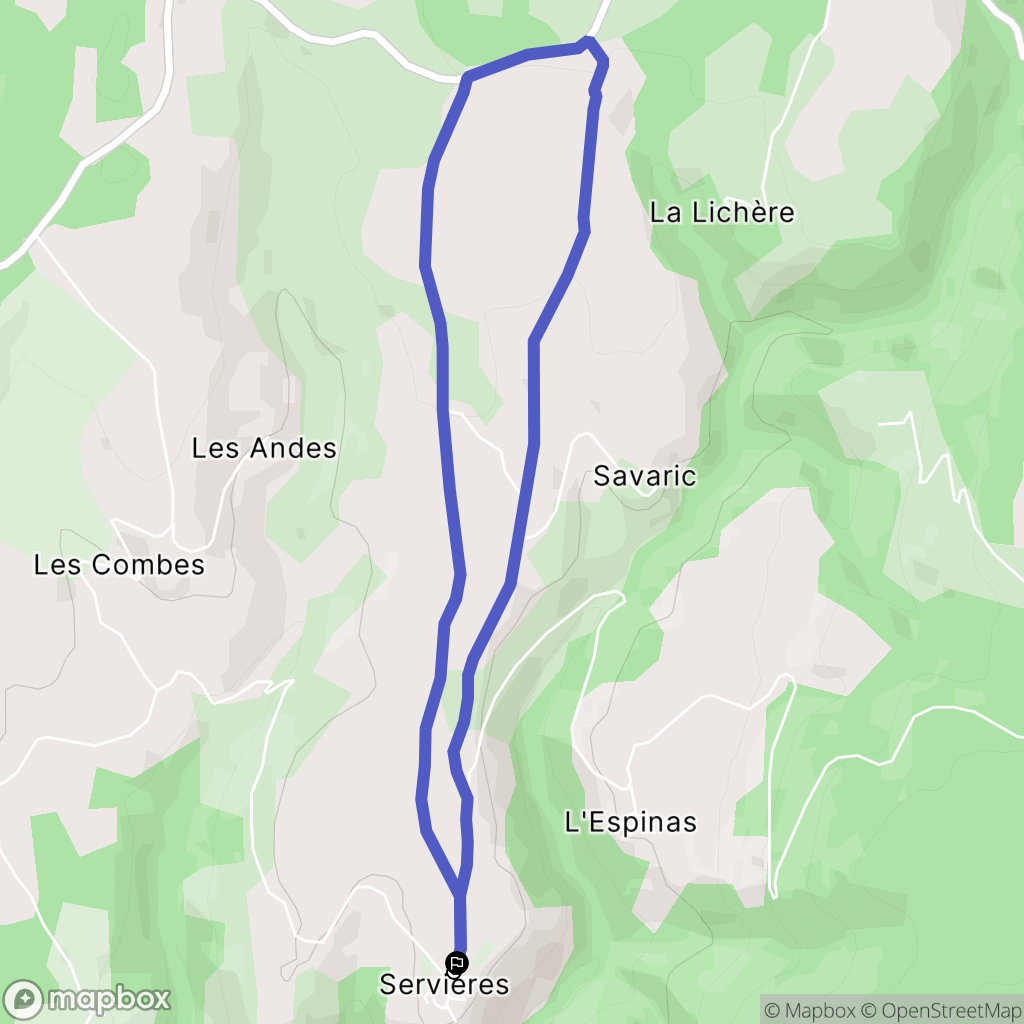 Monts-de-Randon : carte du parcours de randonnée - France