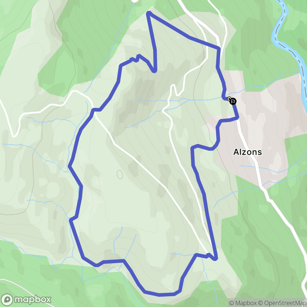Prévenchères : carte du parcours de randonnée - France