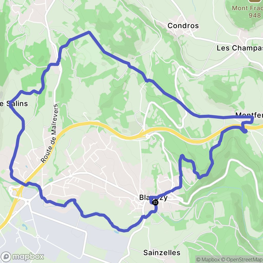 Blavozy : carte du parcours de randonnée - France
