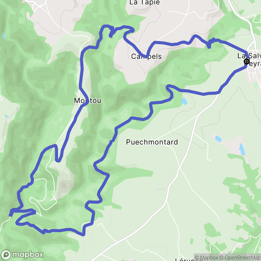 La Salvetat-Peyralès : carte du parcours de randonnée - France