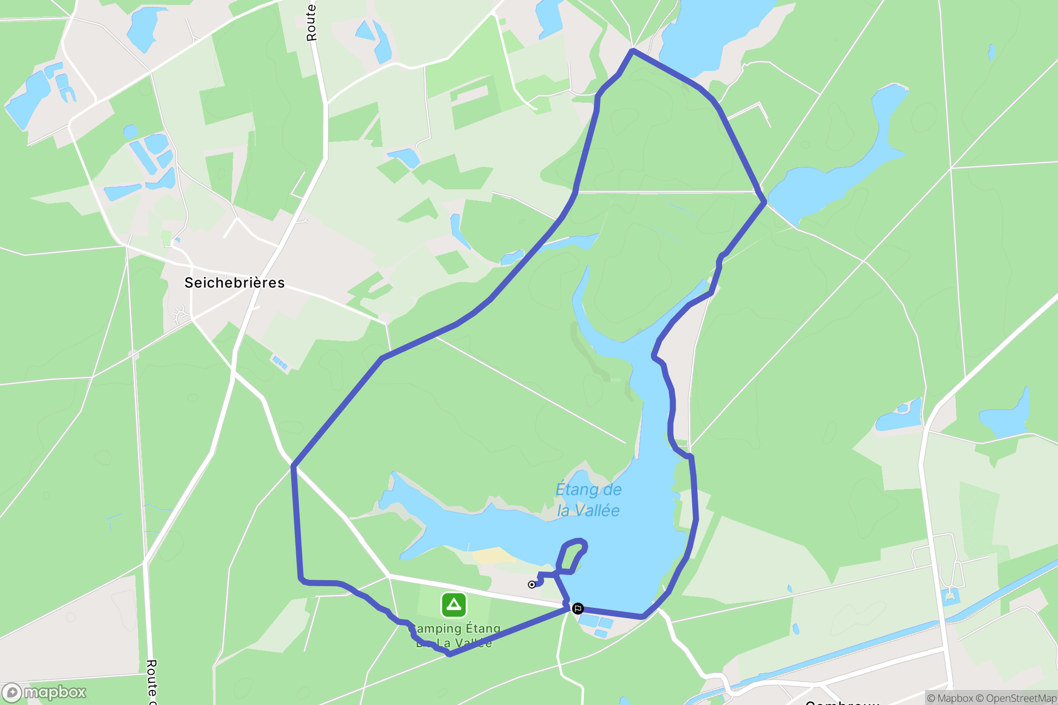 Combleux : carte du parcours de randonnée - France