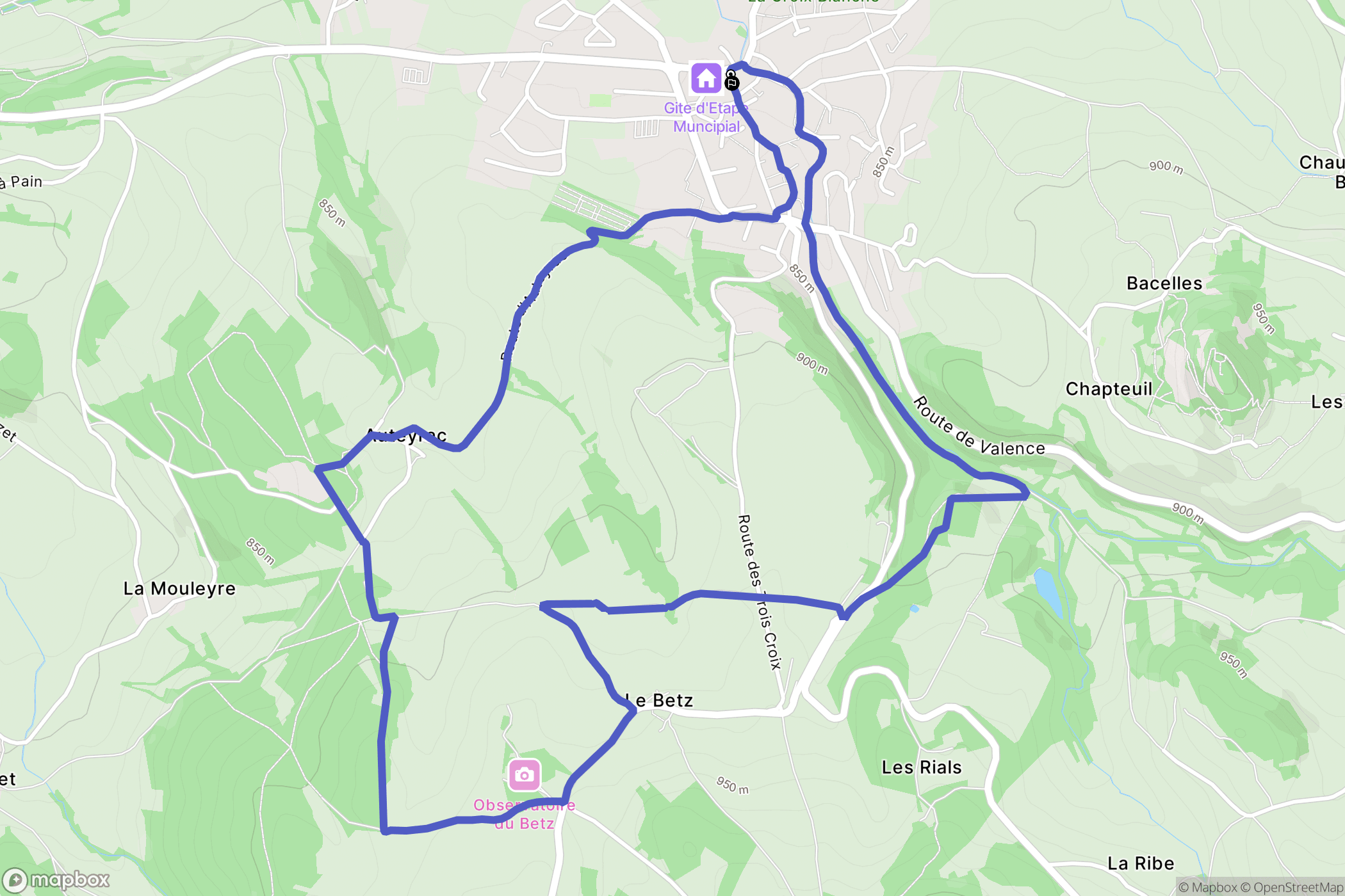 Saint-Julien-Chapteuil : carte du parcours de randonnée - France