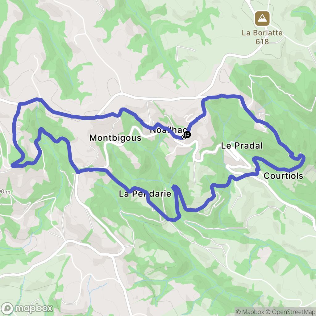 Conques-en-Rouergue : carte du parcours de randonnée - France