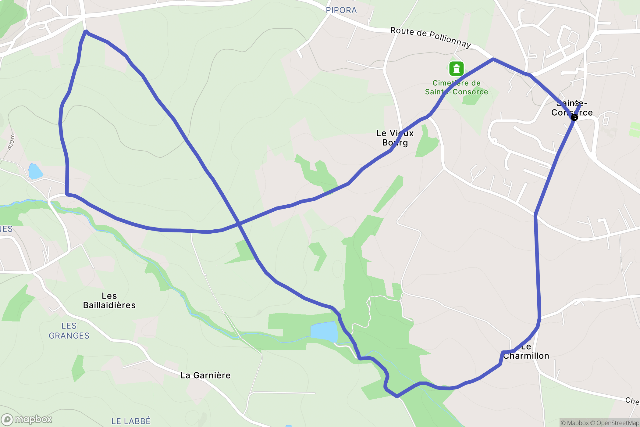 Sainte-Consorce : carte du parcours de randonnée - France