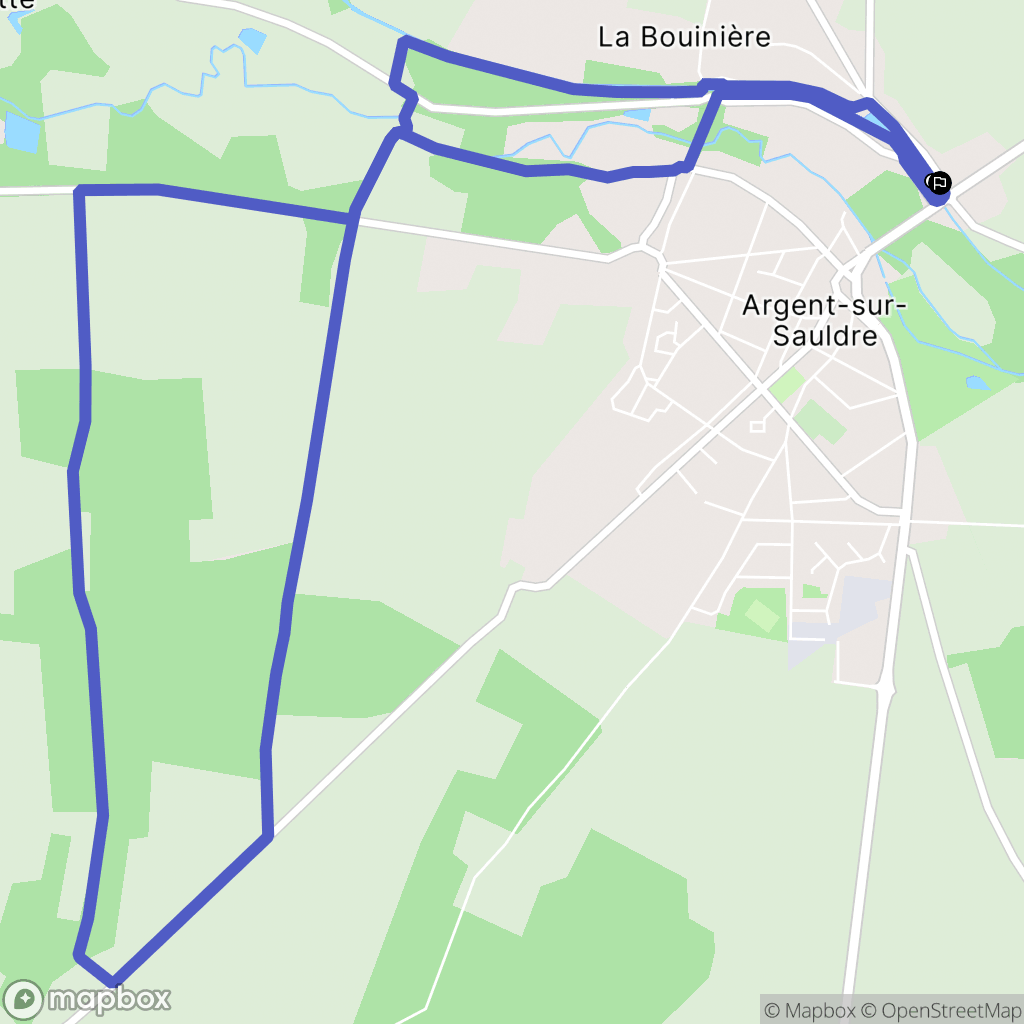 Argent-sur-Sauldre : carte du parcours de randonnée - France