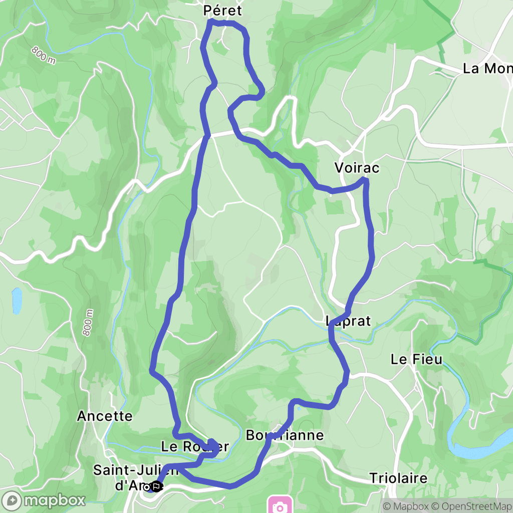 Saint-Julien-d'Ance : carte du parcours de randonnée - France