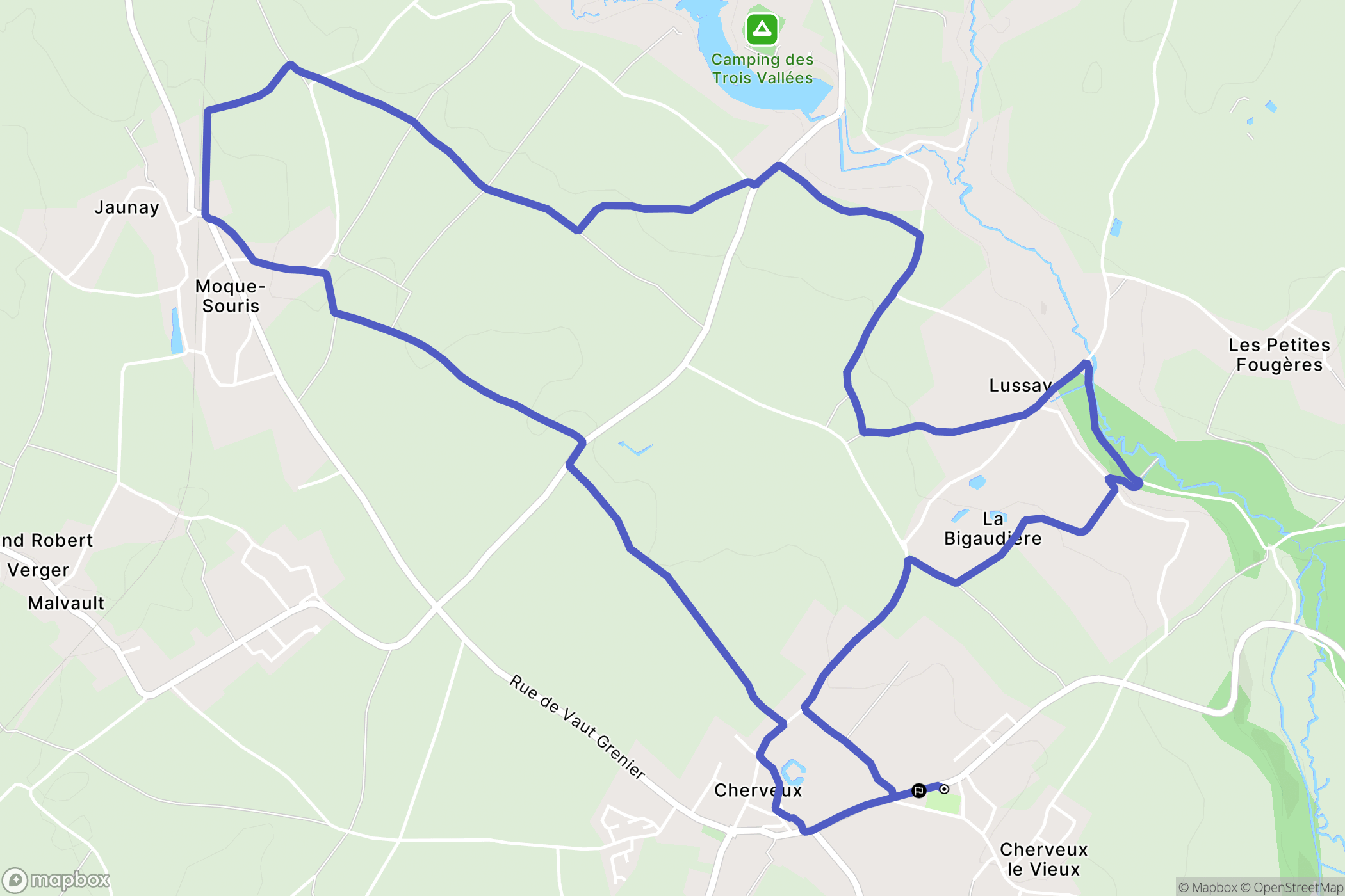 Cherveux : carte du parcours de randonnée - France