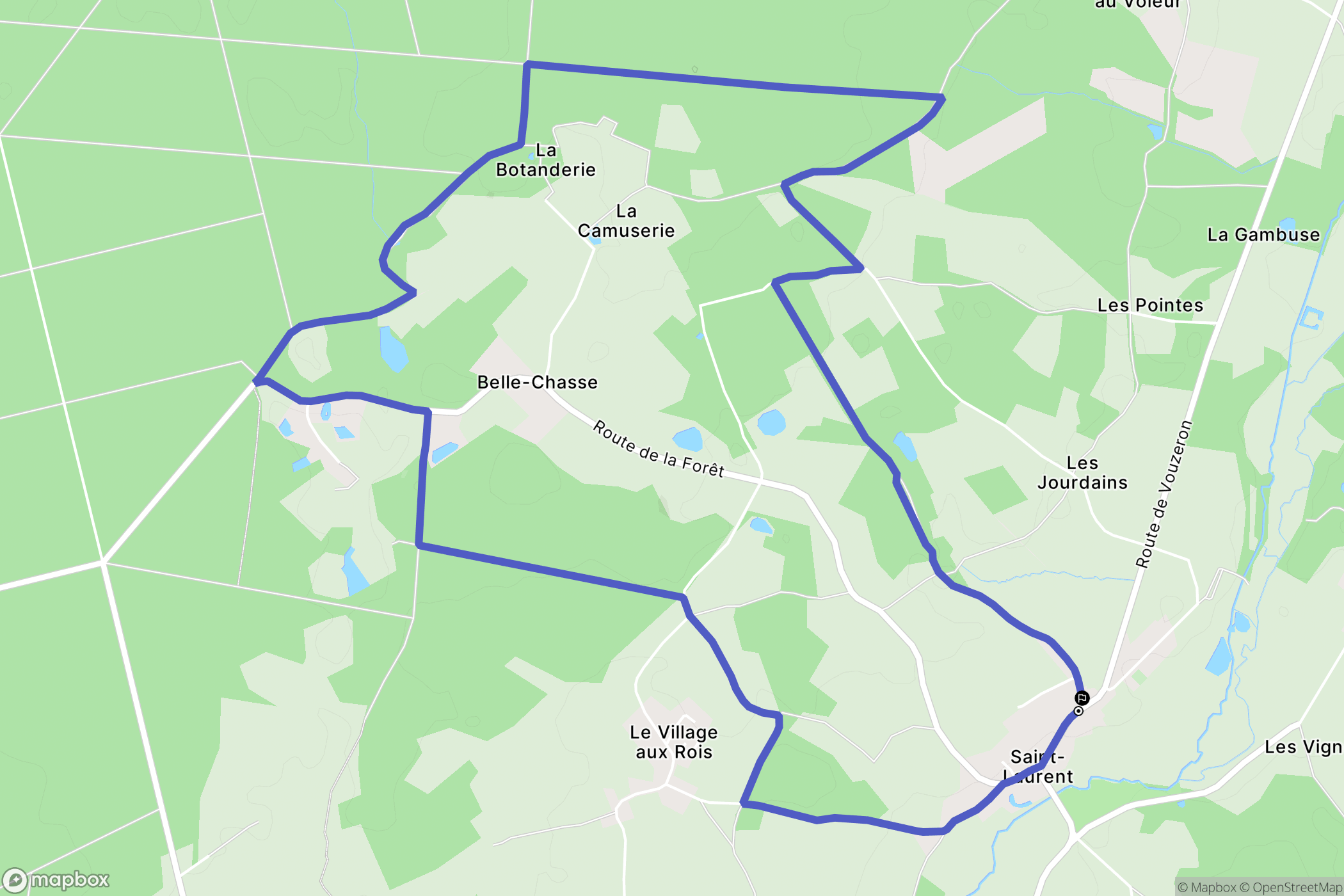 Saint-Laurent : carte du parcours de randonnée - France