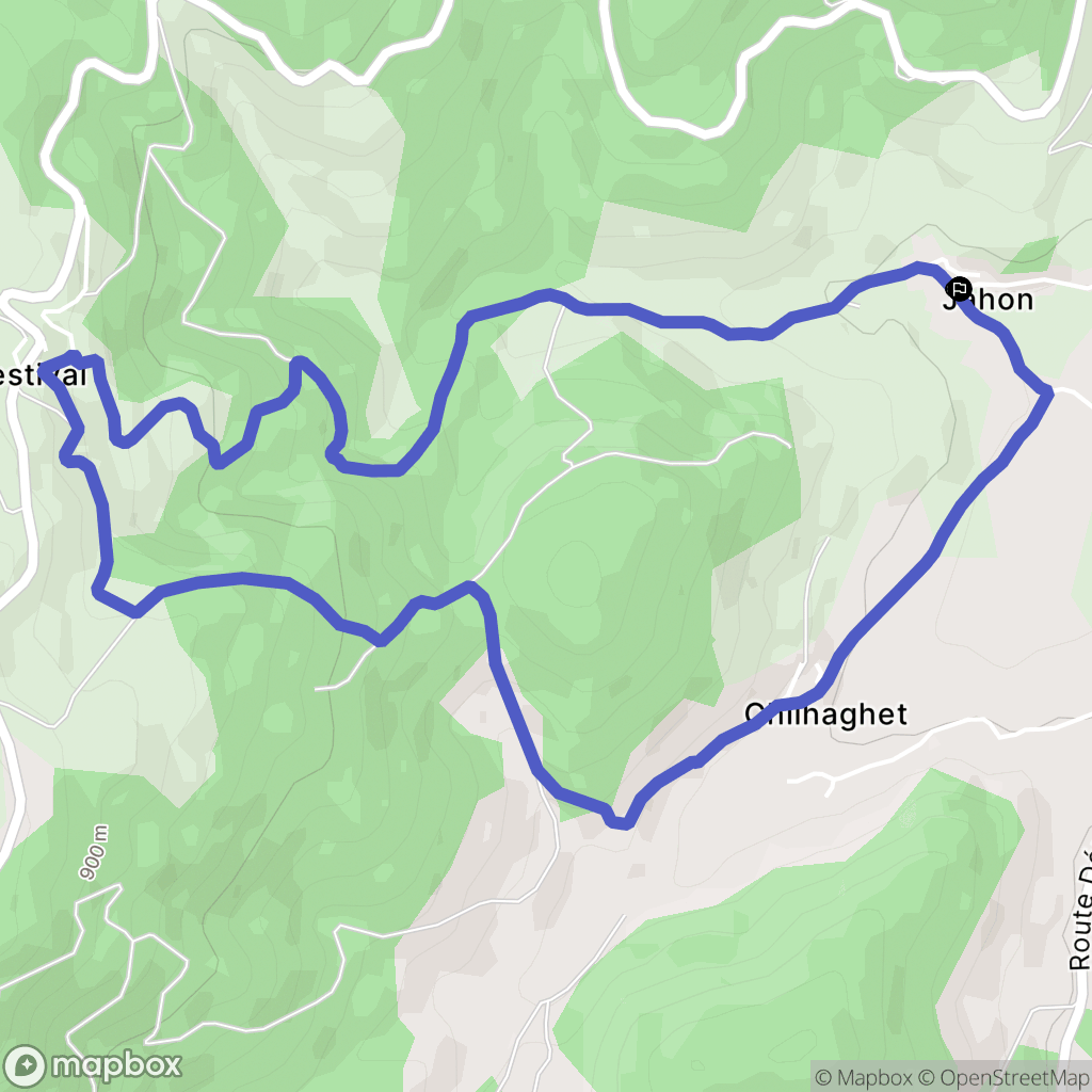 Langeac : carte du parcours de randonnée - France