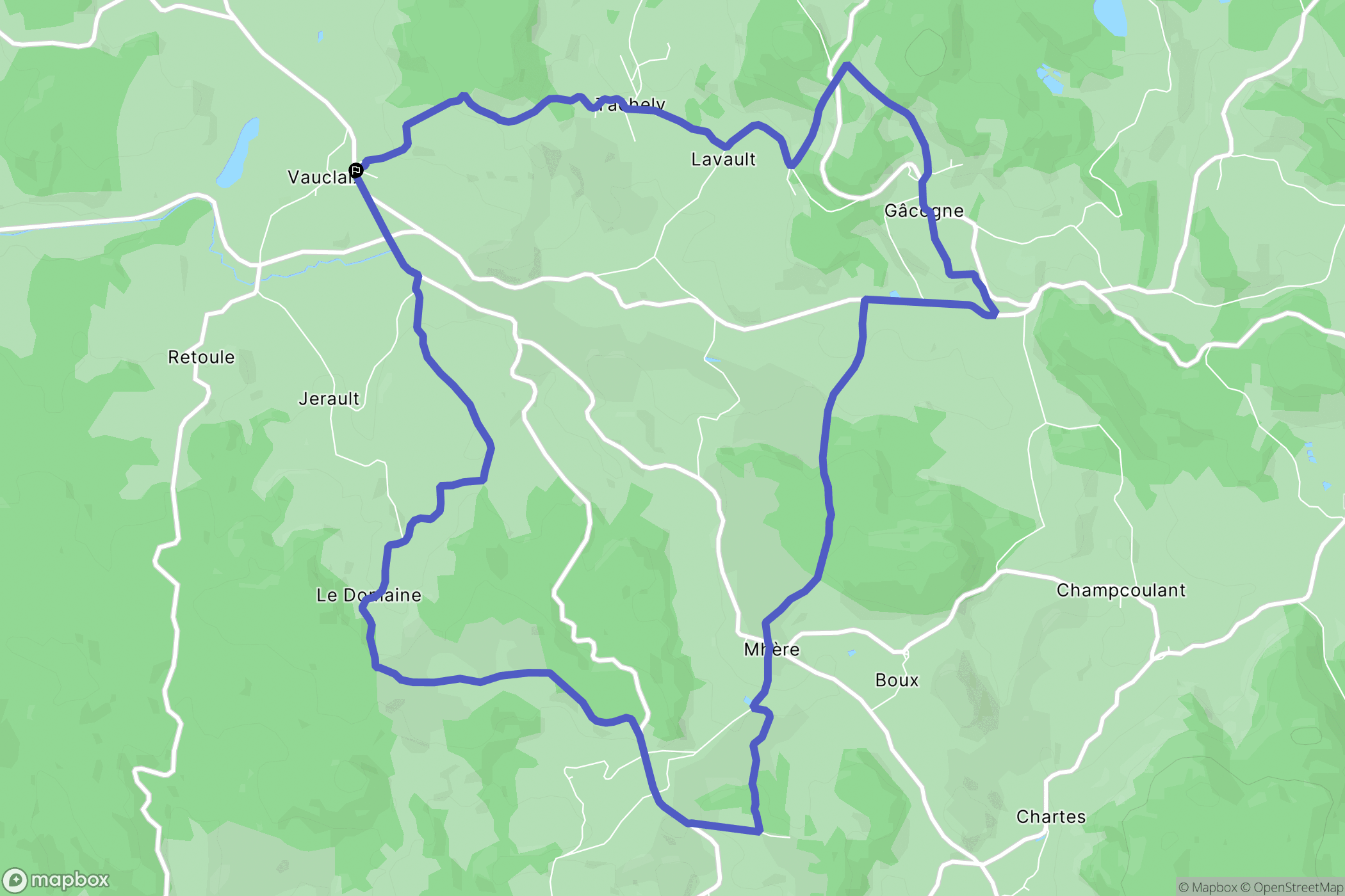 Vauclaix : carte du parcours de randonnée - France