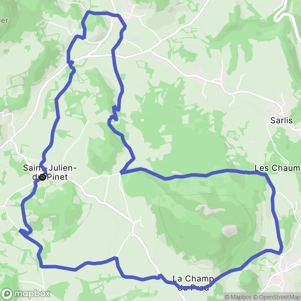 Saint-Julien-du-Pinet : carte du parcours de randonnée - France