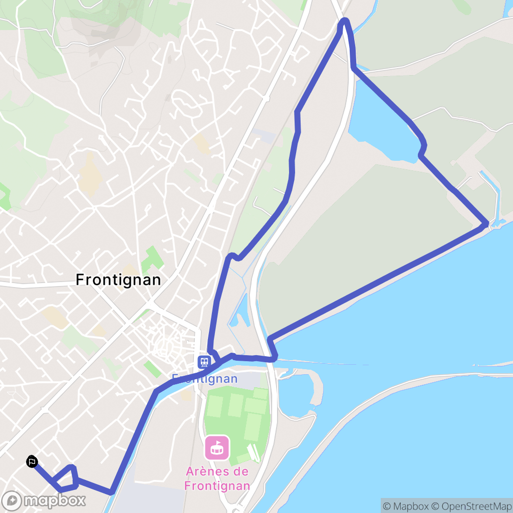 Frontignan : carte du parcours de randonnée - France