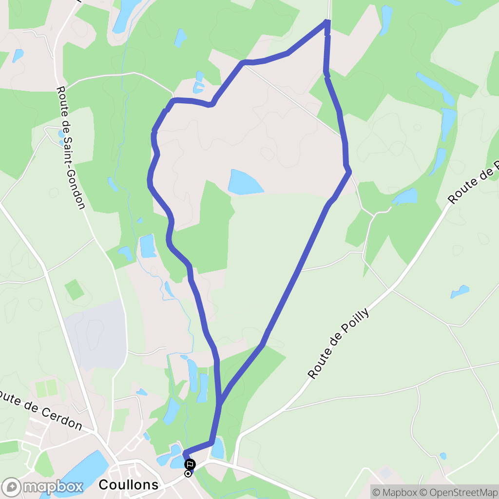 Coullons : carte du parcours de randonnée - France