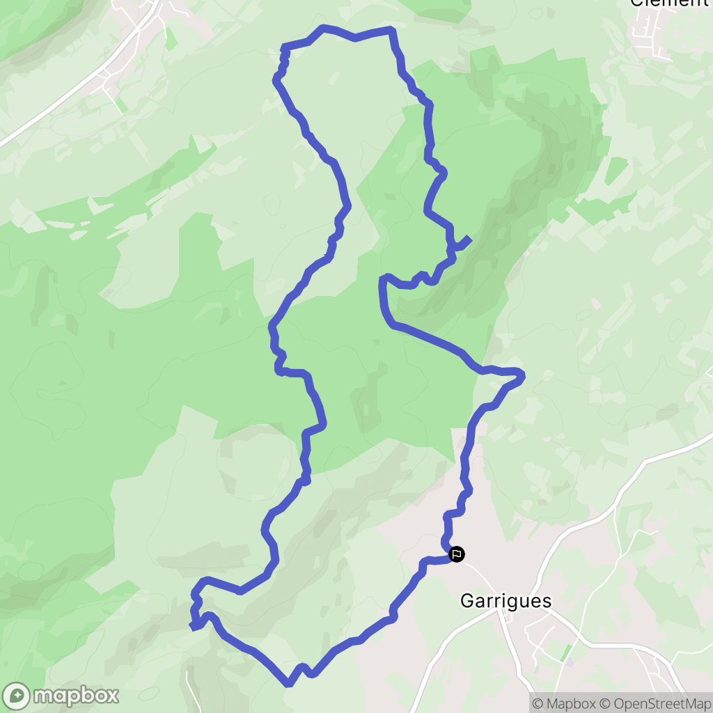 Garrigues : carte du parcours de randonnée - France